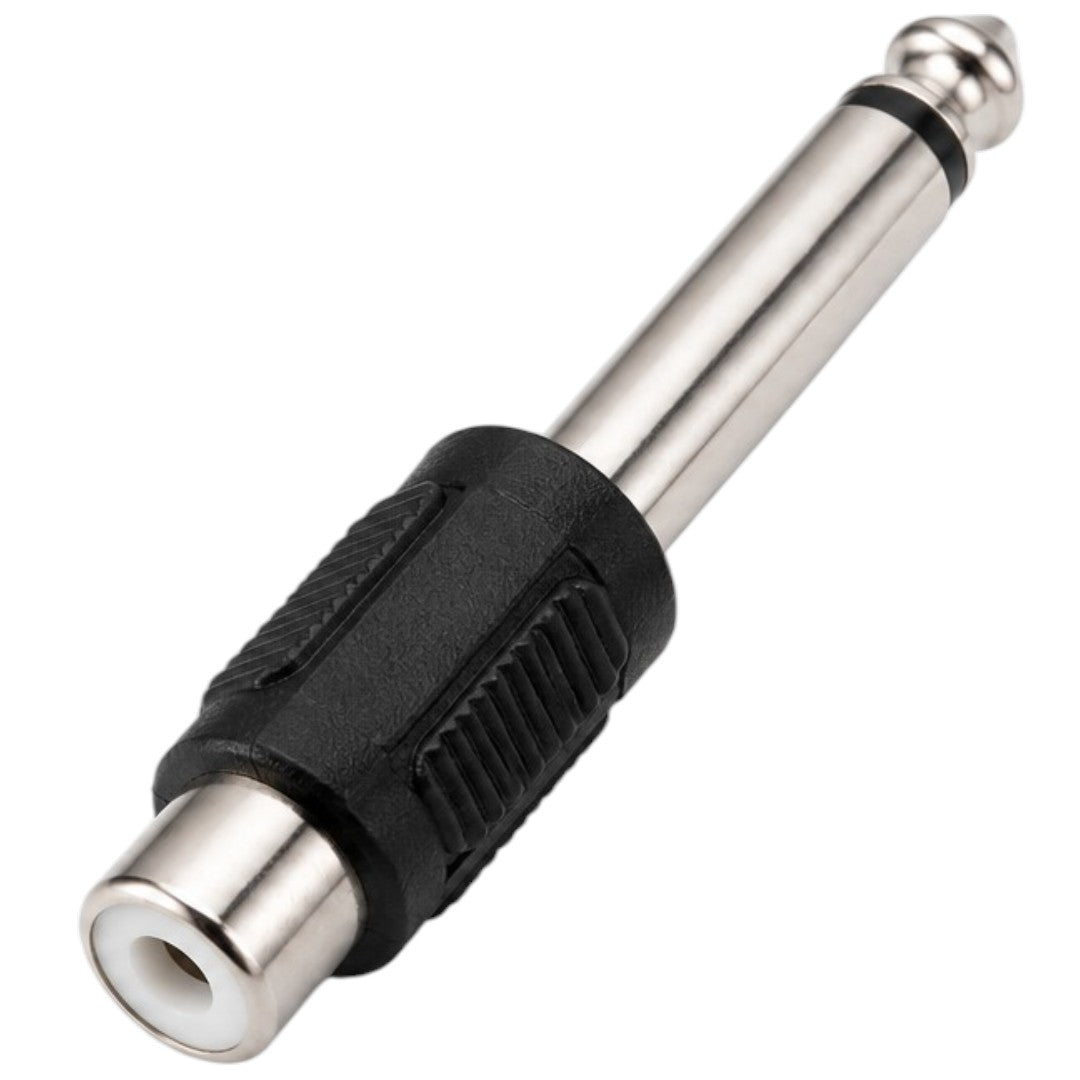 Adaptador RCA Hembra a 1 Plug 1/4 Macho Mono Audio Video Conector