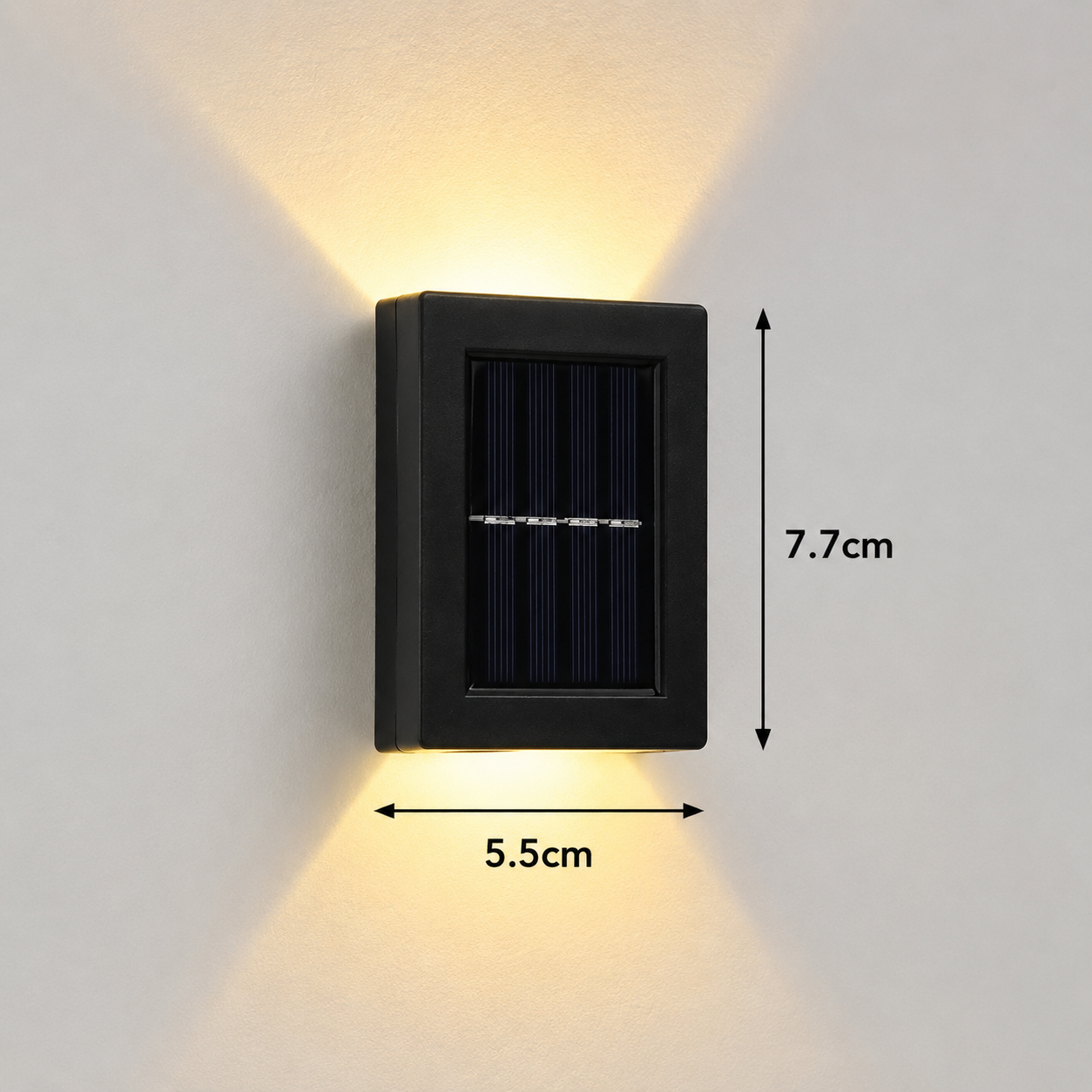 Aplique Luz Solar Pack X2 Led Exterior Impermeable Cálida 7.7x5.5cm