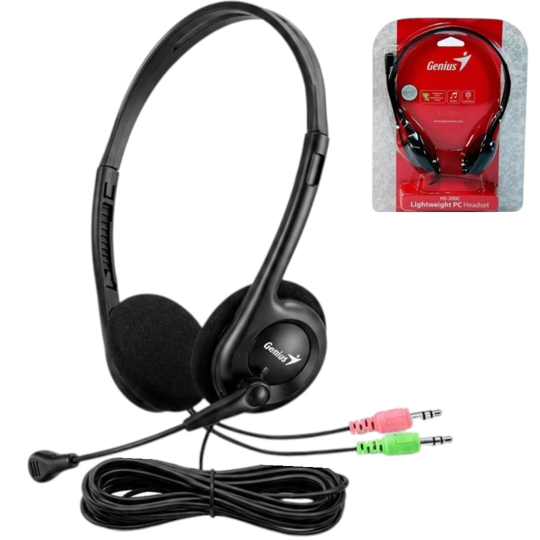 Auriculares Genius Con Micrófono Gamer Pc Jack 3.5mm Hs-200c