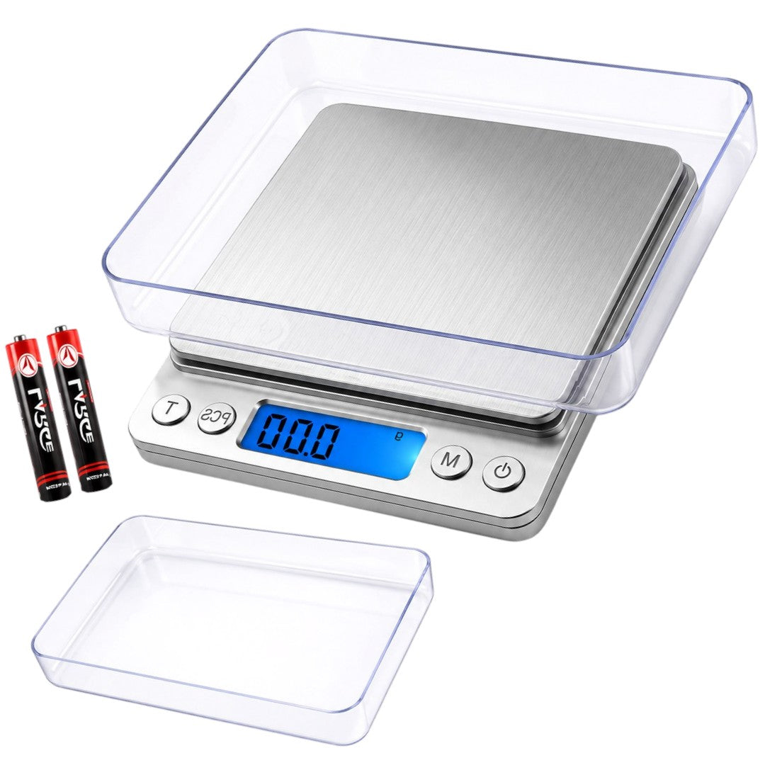 Balanza de Precisión Digital Hasta 500g con 2 Bowls Cocina