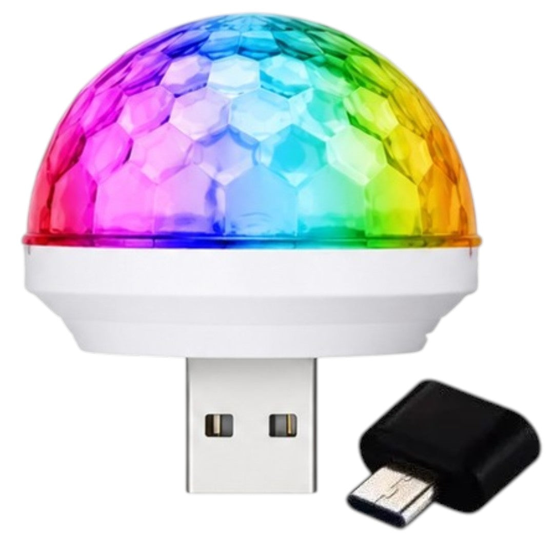 Bola Giratoria RGB Usb Con Adaptador USB A Tipo C Celular Pc