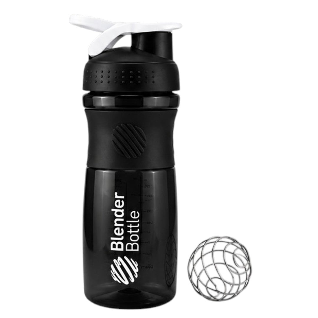 Botella Blender 750ml Caramañola Mezclador Con Batidor Negro