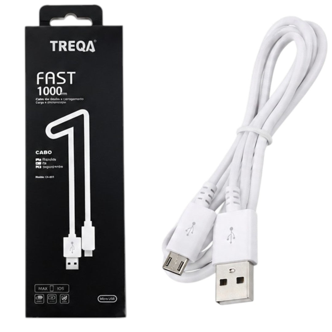 Cable 1m Micro Usb A Usb Carga Rápida Para Celular Treqa