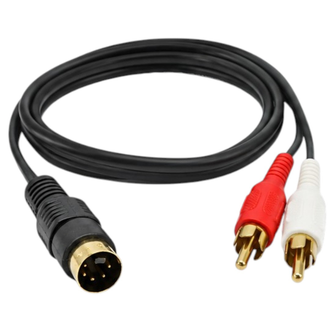 Cable 2 RCA A Mini DIN 4 Pines S-Video 1.8m Para VHS TV