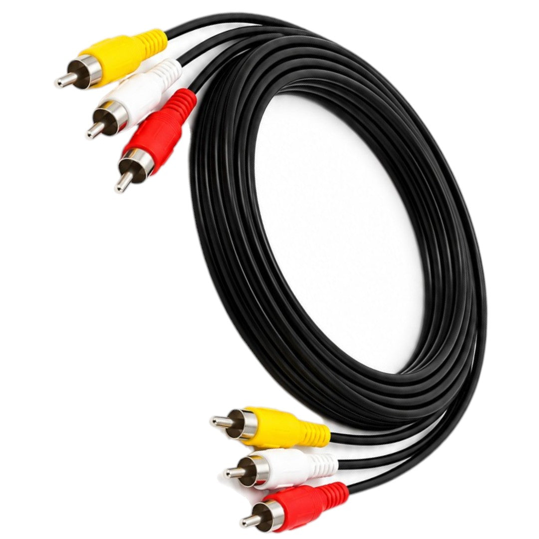 Cable 3m DE 3 Rca A 3 Rca De Audio Y Video Para Tv DvD Equipo