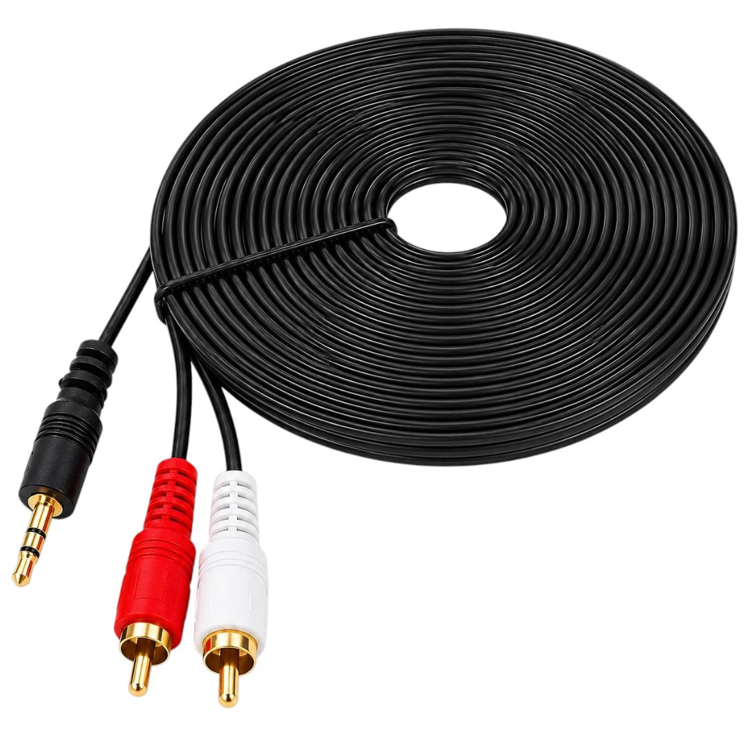 Cable Jack Spica A 2 Rca 5m Audio Parlante Radio 3.5mm Auxiliar