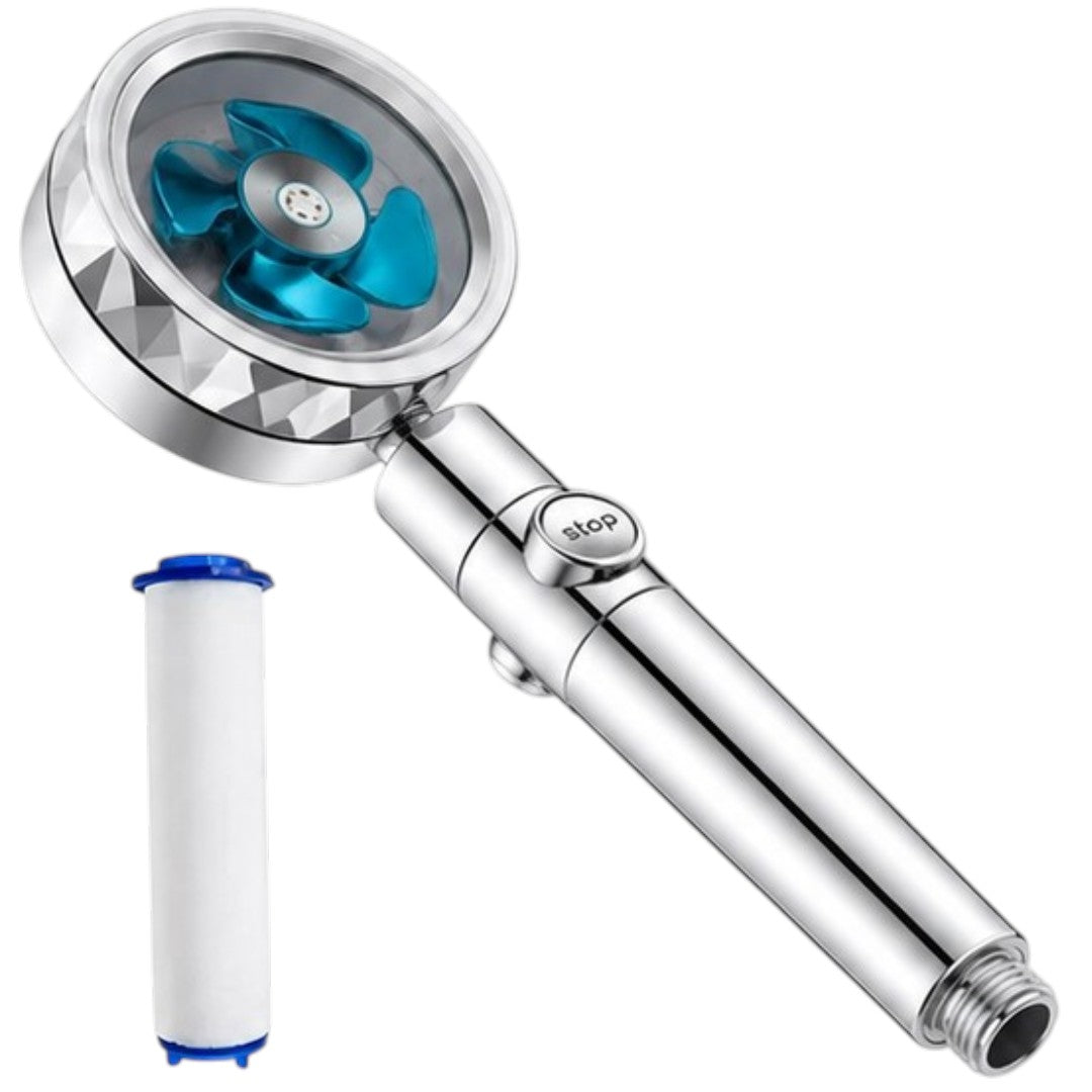 Duchero 360° Rotación Con Hélice Ducha Cabezal Con Filtro
