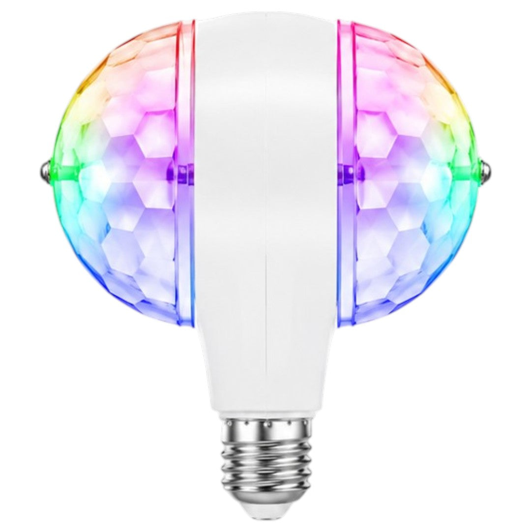 Lámpara Disco Led Doble Rgb Giratoria Fiestas Eventos E27