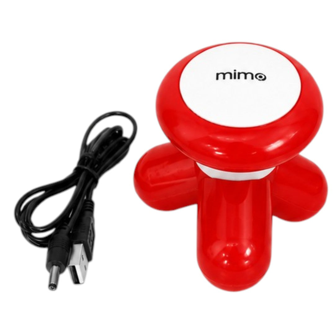Mini Masajeador Corporal Eléctrico Mimo 3 Puntos USB Rojo