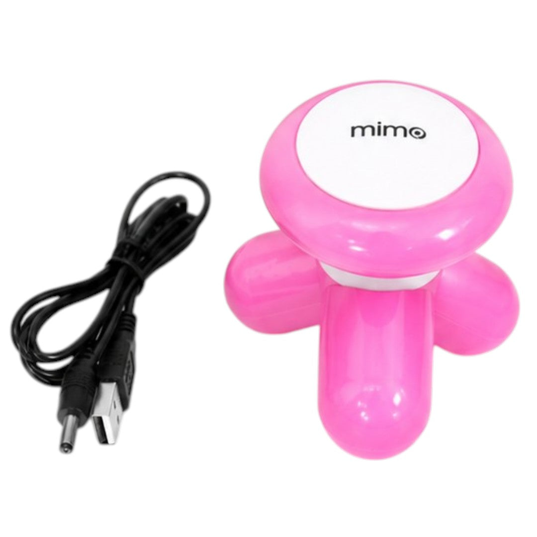 Mini Masajeador Corporal Eléctrico Mimo 3 Puntos USB Rosa