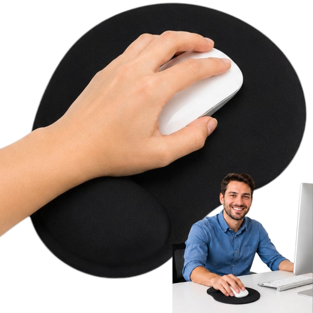 Mouse Pad Con Apoya Muñeca Gel Ergonómico Para PC Y Laptop Negro