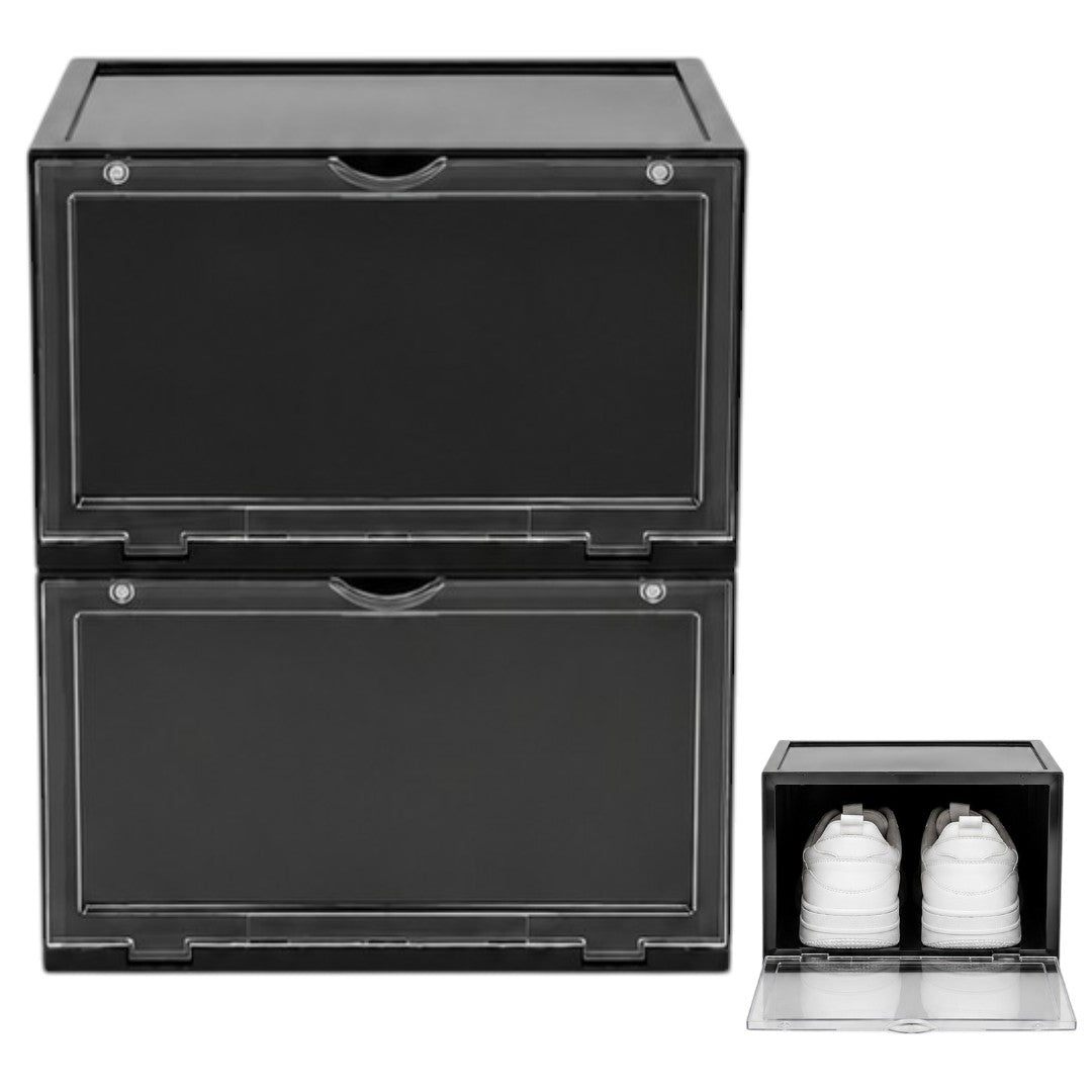 Organizador De Zapatos X2 Cajas Rígidas 36x23x21cm Negro