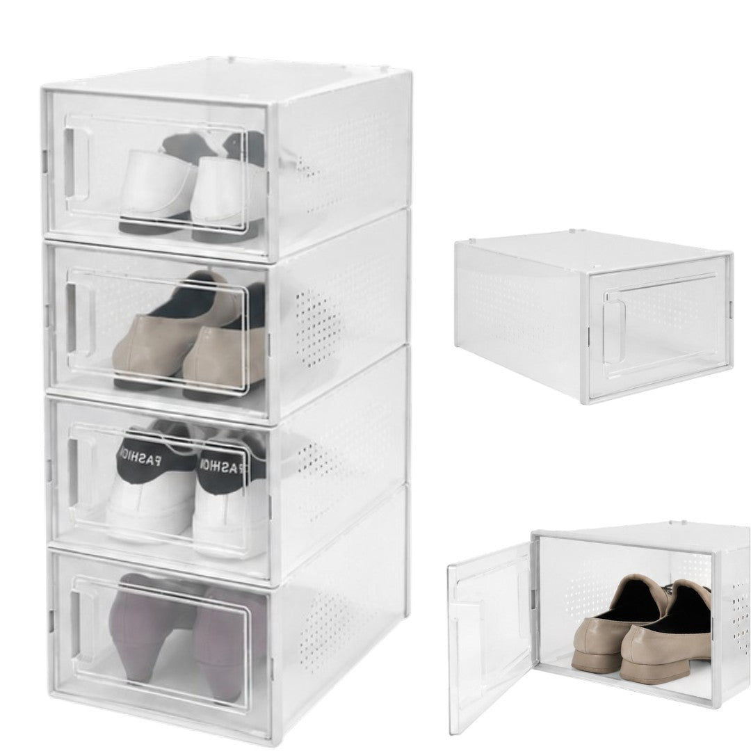 Pack x4 Cajas Organizadoras Objetos Zapatera Apilables