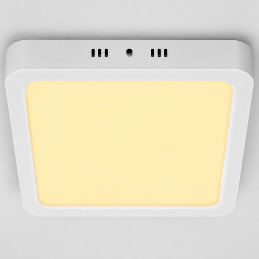 Plafón 12w Luz Amarilla 16cm Cuadrado Aluminio Led Panel Spot Aplique Foco