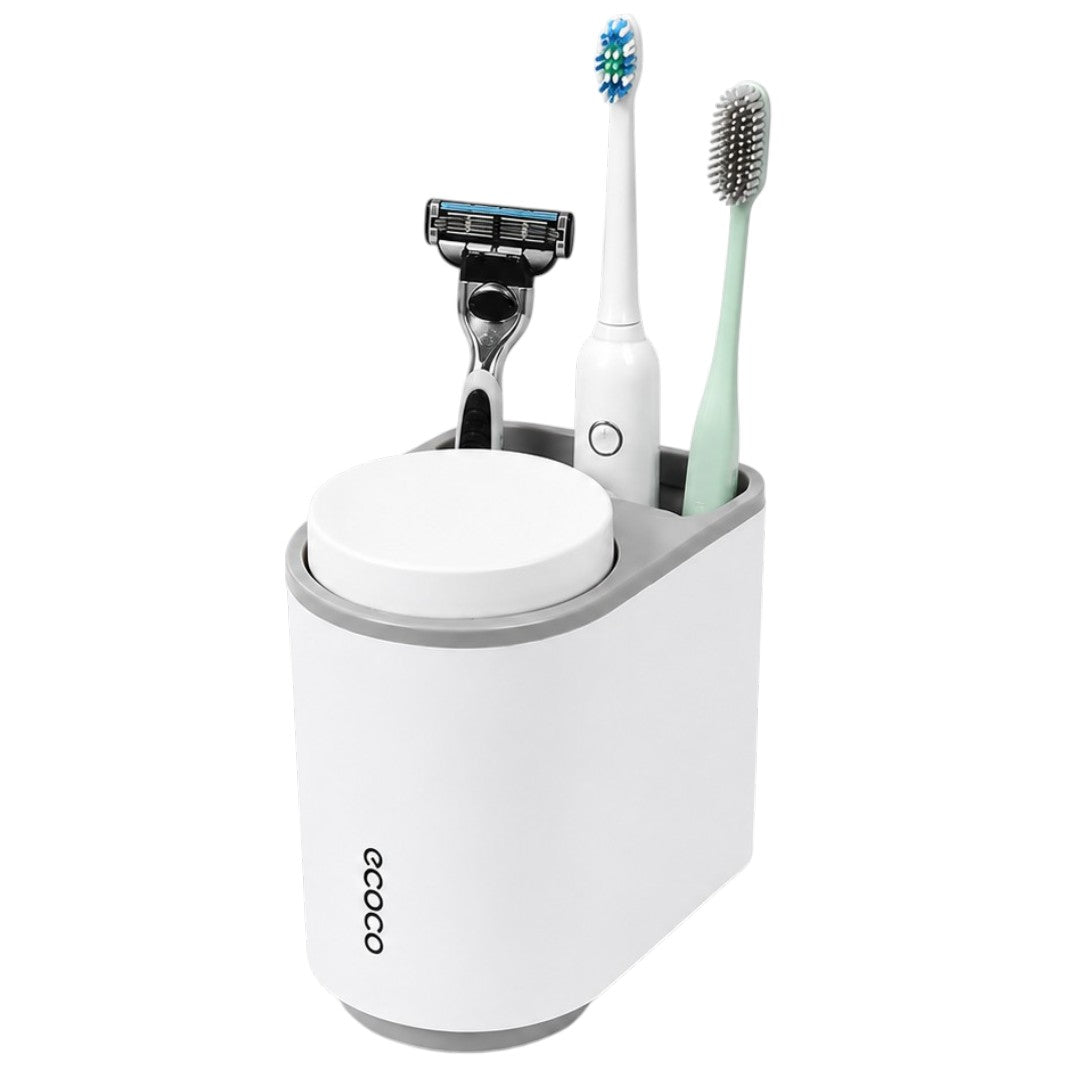 Porta Cepillos De Dientes Baño Con 2 Vasos Magnéticos Moderno Ecoco