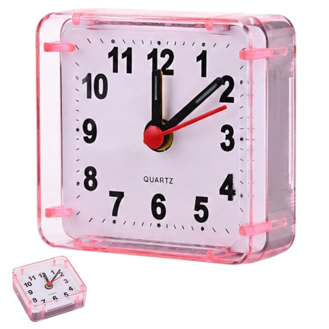 Reloj Alarma Despertador De Mesa x1 Pila AA 6x5.5x2.5cm Compacto