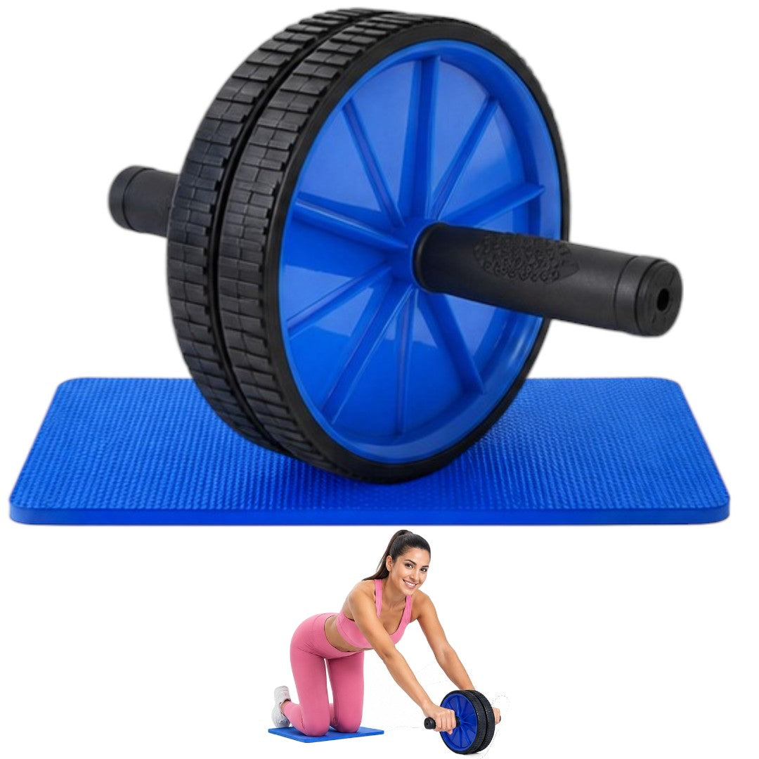 Rueda Para Abdominales Con Mini Colchoneta Fitness Hogar Gym Azul