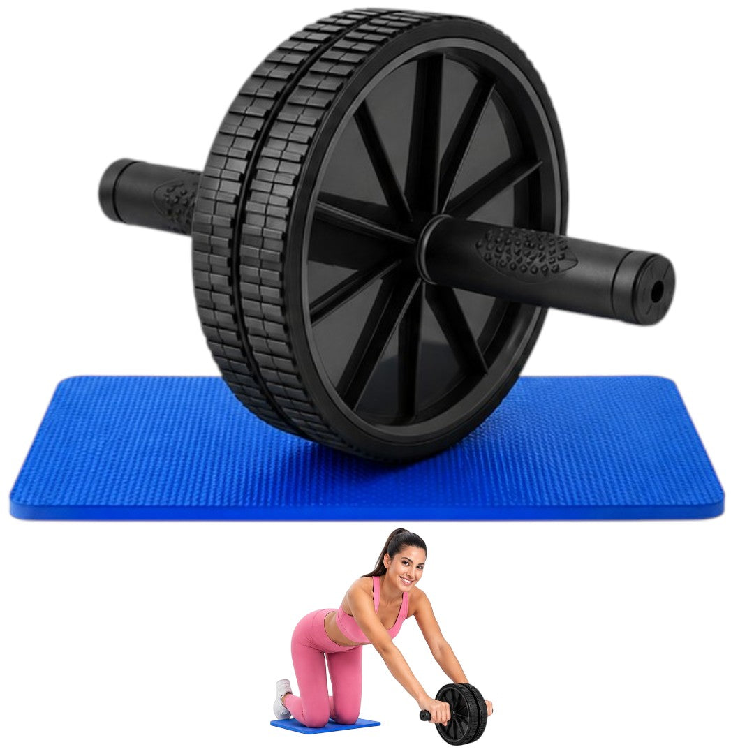Rueda Para Abdominales Con Mini Colchoneta Fitness Hogar Gym Negro