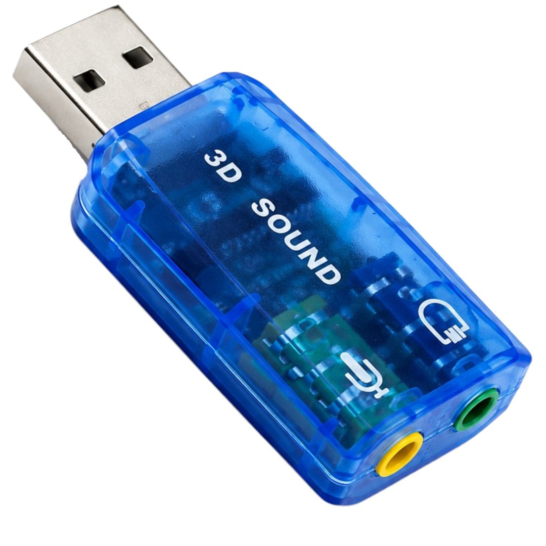 Tarjeta De Sonido Usb 2.0 Para Pc Audio Y Micro 7.1 Canales 3.5mm Azul