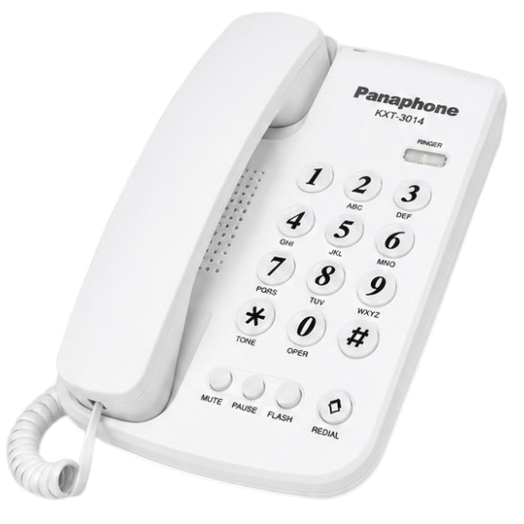 Teléfono Fijo De Mesa Panaphone KXT-3014 De Linea Base Blanco