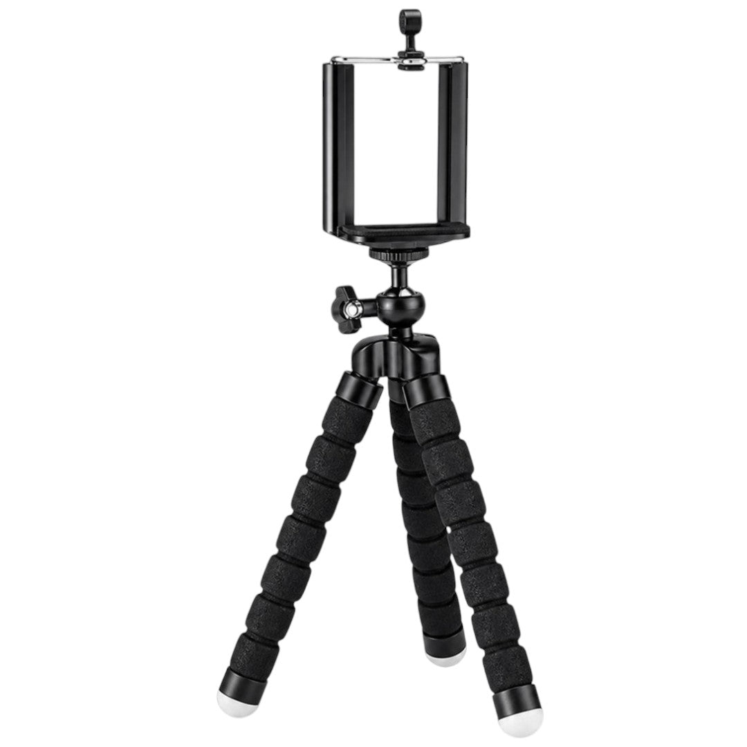 Trípode Soporte de Celular Flexible Spider Mesa Gira 360° Negro