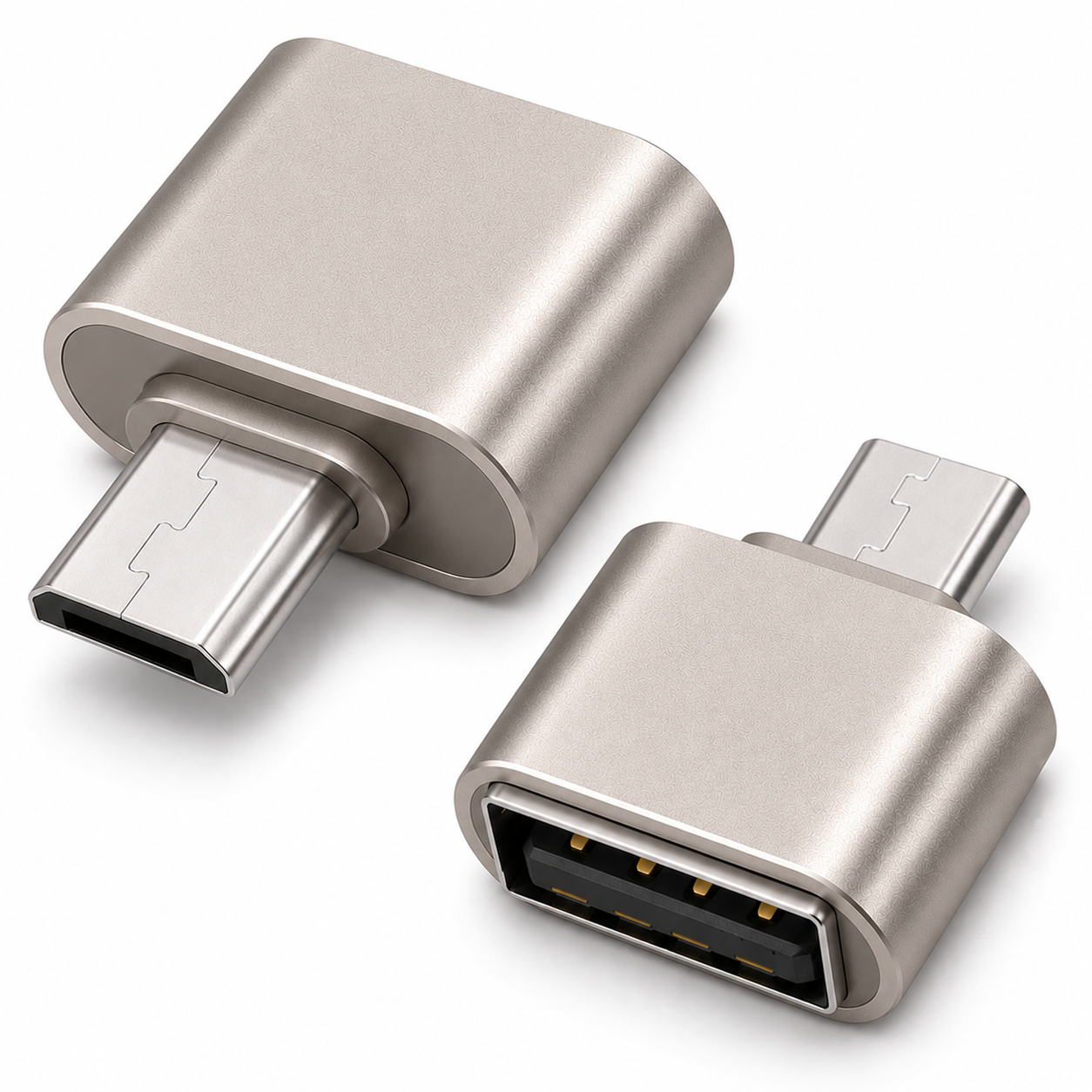 Adaptador Otg A Micro Usb 2.0 Pendrive A Celular Datos Gris Cobre