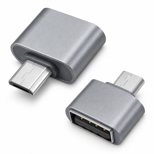 Adaptador Otg A Micro Usb 2.0 Pendrive A Celular Datos Gris
