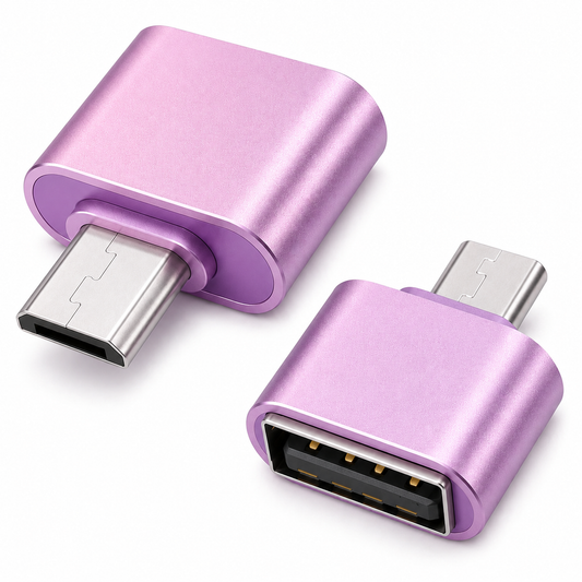 Adaptador Otg A Micro Usb 2.0 Pendrive A Celular Datos Rosa
