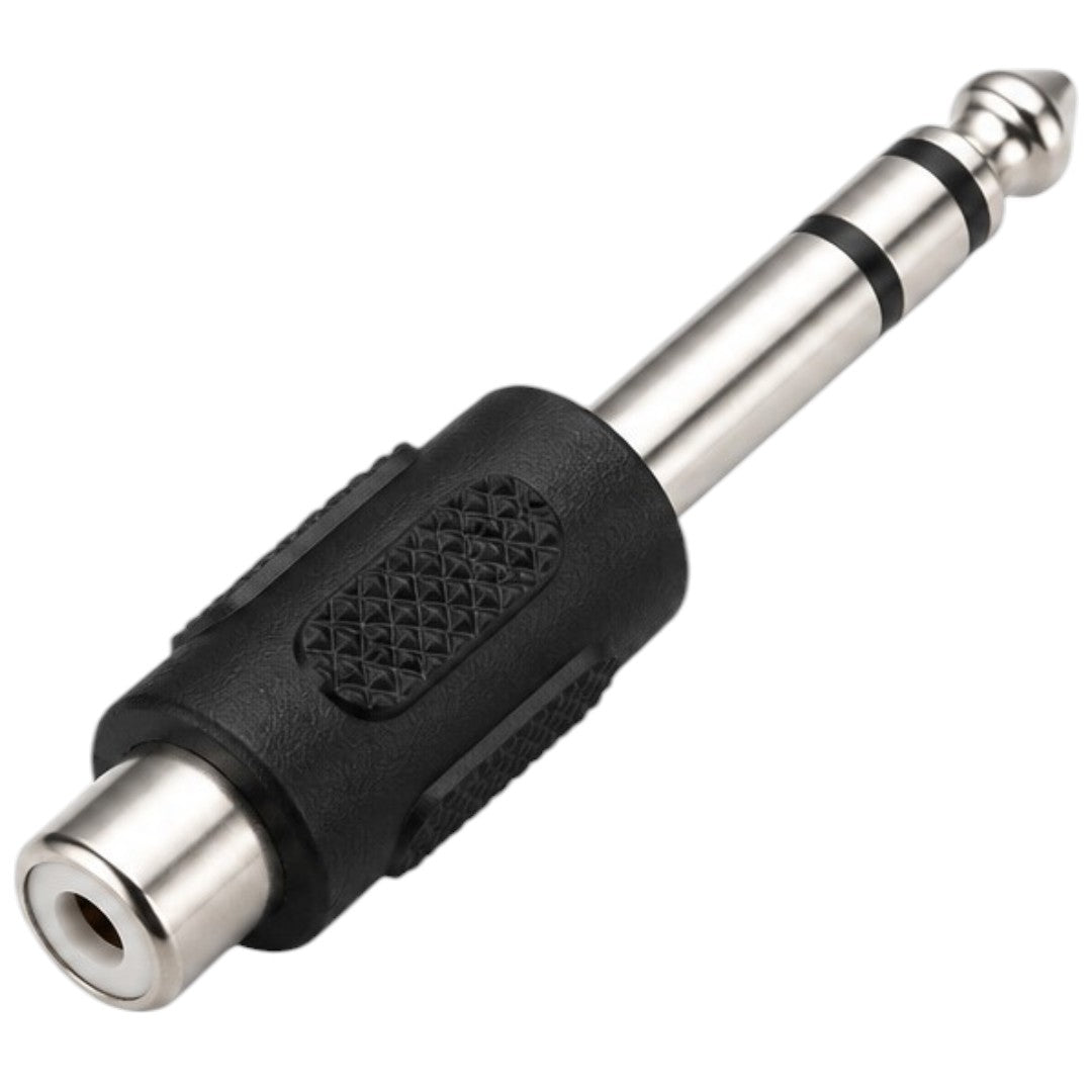Adaptador RCA Hembra a 1 Plug 1/4 Macho Stereo Audio Video Conector