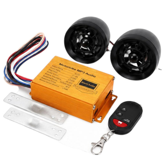 Alarma Con Parlantes Para Moto Memoria Usb Y Micro Sd Con Control
