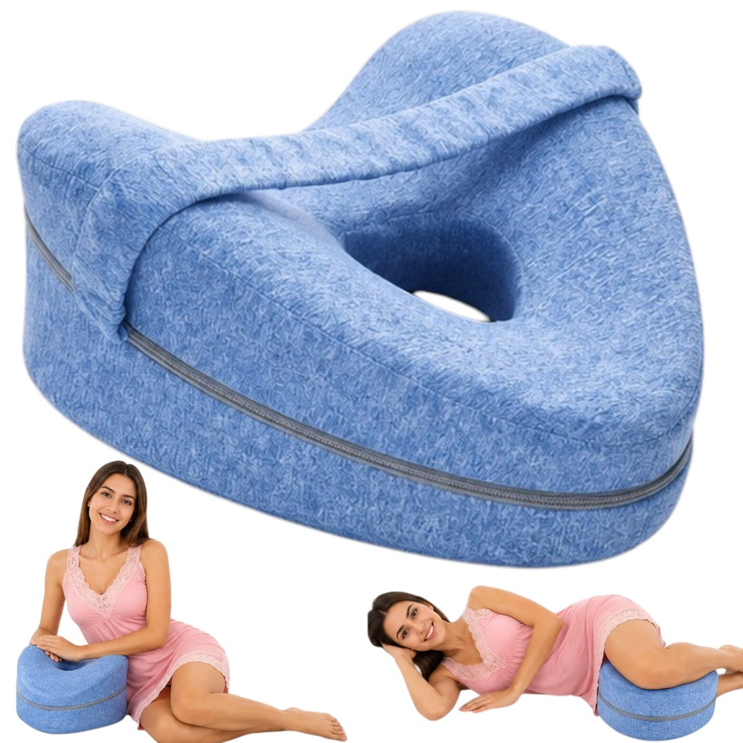Almohada Ergonómica Postura Embarazadas Piernas 25x23x13cm Celeste