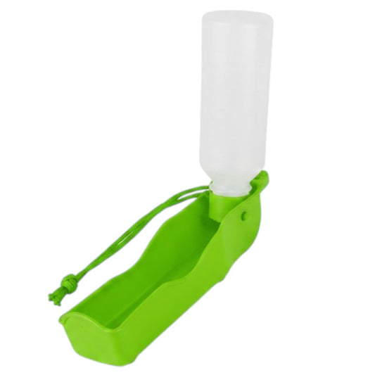 Bebedero De Paseo Para Perros 250ml Con Plato Integrado Verde