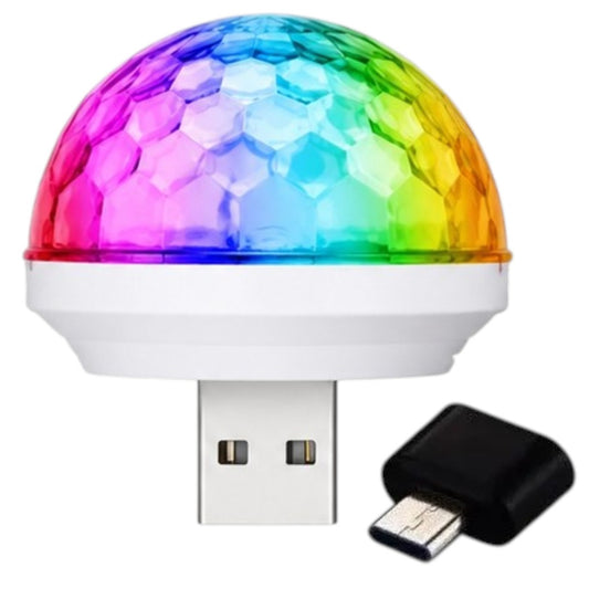 Bola Giratoria RGB Usb Con Adaptador USB A Tipo C Celular Pc