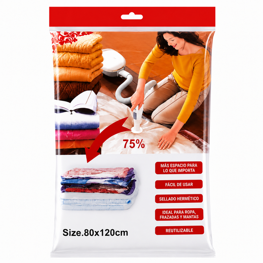 Bolsa al Vacío 120x80cm Guarda Ropa Frazadas Mantas Organizadora