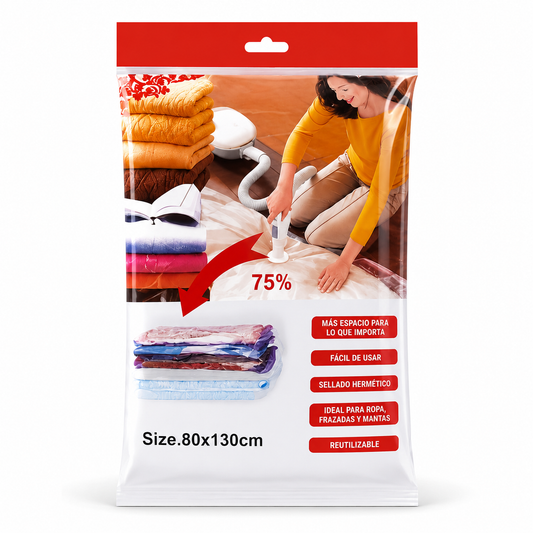 Bolsa al Vacío 130x80cm Guarda Ropa Frazadas Mantas Organizadora