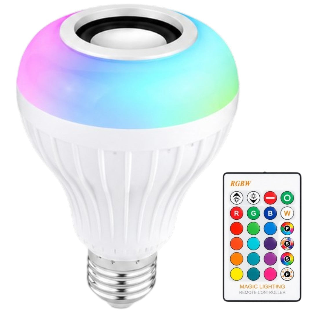 Bombillo Parlante Bluetooth LED RGB Con Control Remoto E27