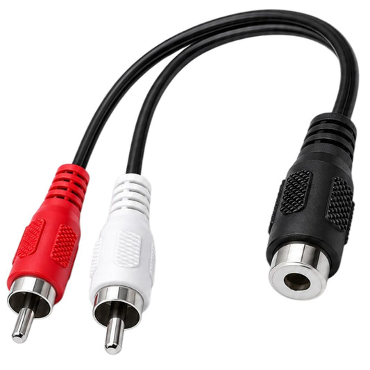 Cable Adaptador 2 Rca Macho a 1 Rca Hembra 13cm Audio Video