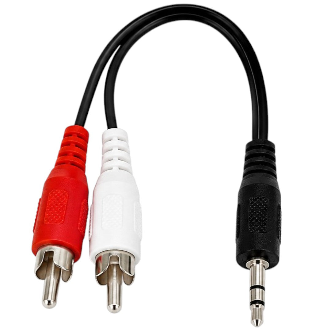 Cable Adaptador 2 Rca Macho a 1 Spica Macho 13cm Audio Video