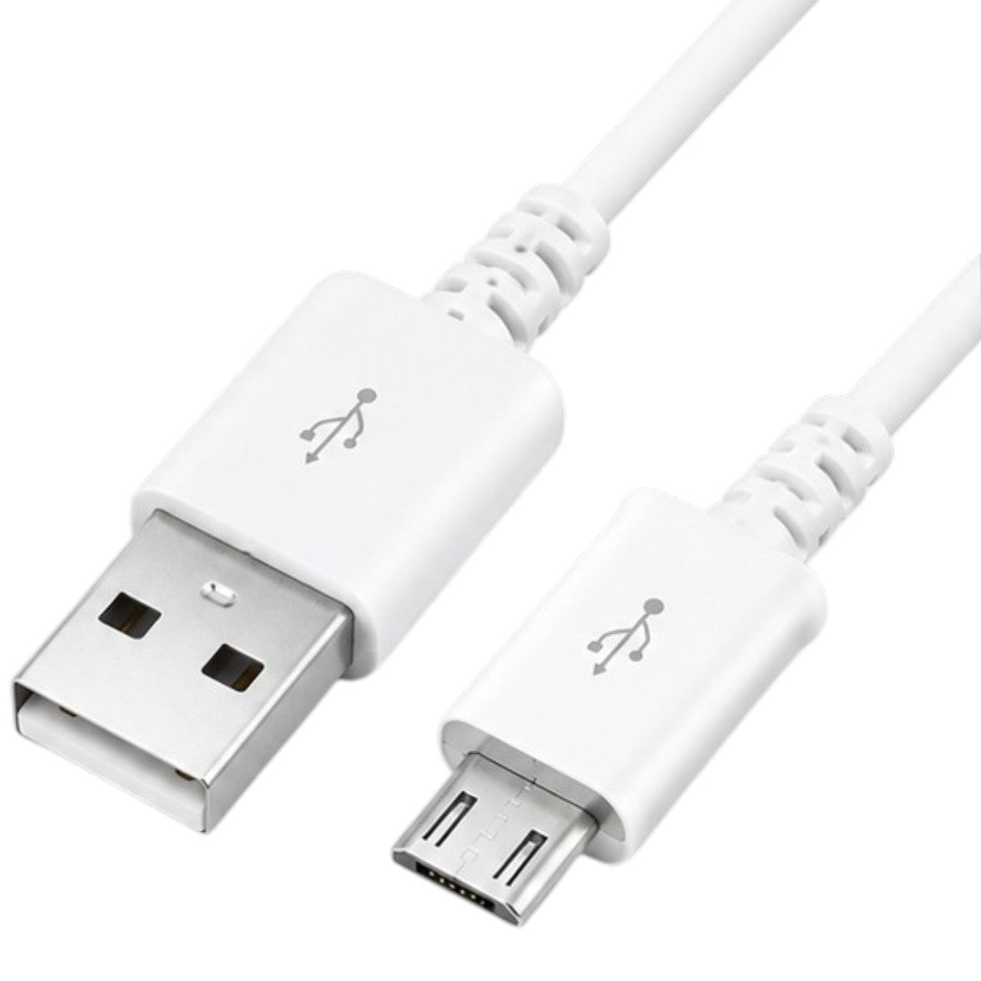 Cable Micro USB 1m Para Datos Y Carga Android Universal Blanco