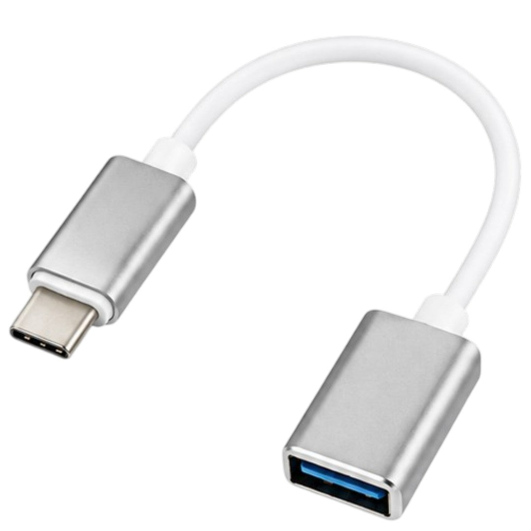 Cable OTG USB 3.0 A Tipo C Adaptador Pendrive Celular Gris