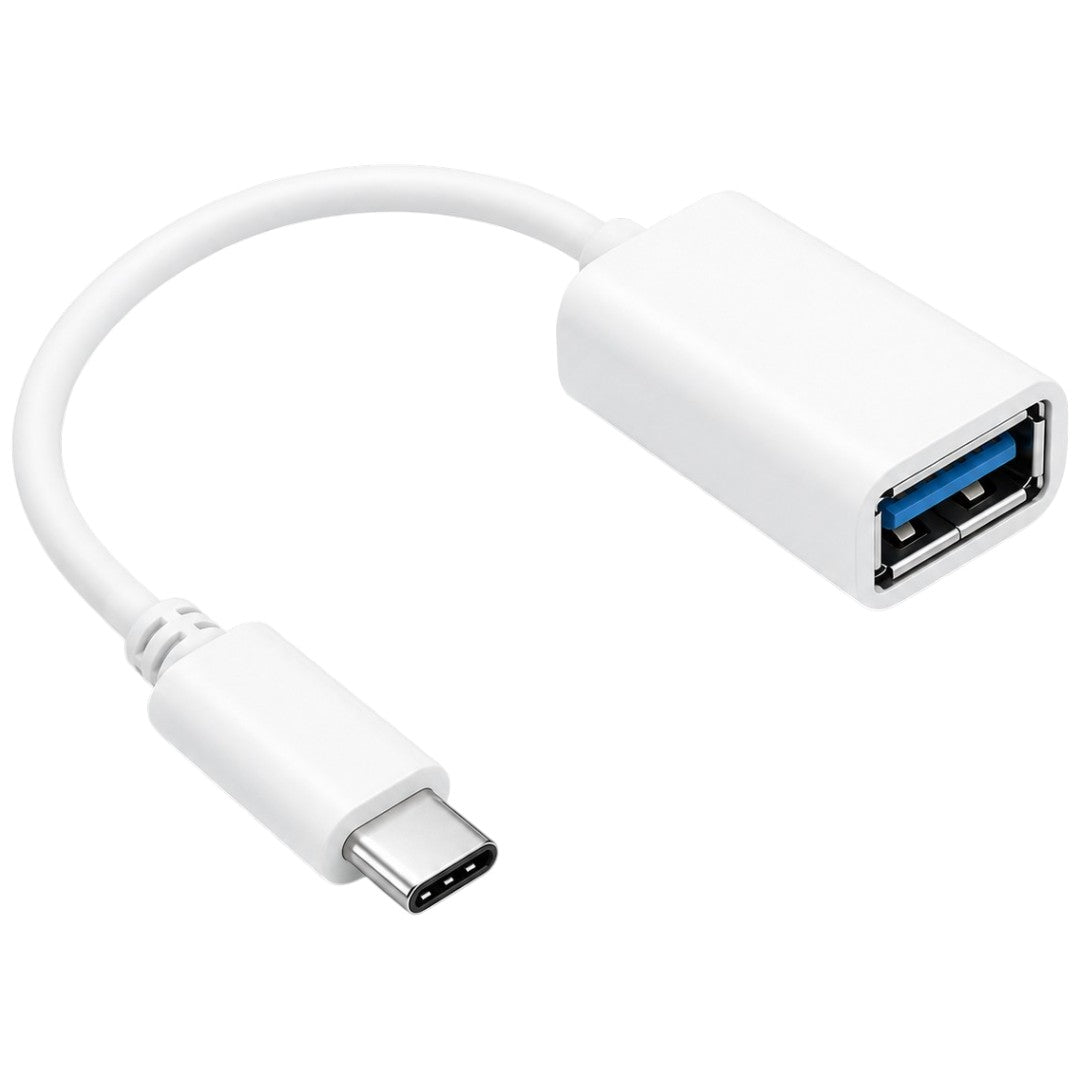 Cable Otg A Tipo C 3.1 Adaptador Pendrive A Celular Datos Blanco
