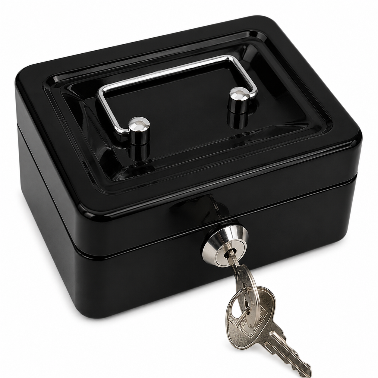 Caja De Seguridad Metálica 15cm Con Llaves Cofre Porta Dinero Negro