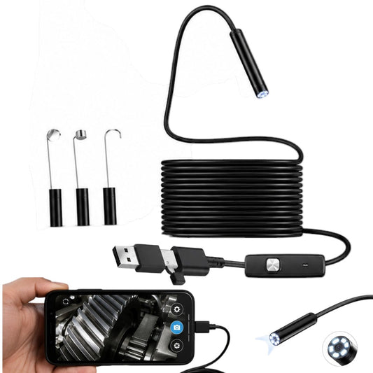 Cámara Endoscópica 10m Tipo C Micro Usb Y USB Luz Led