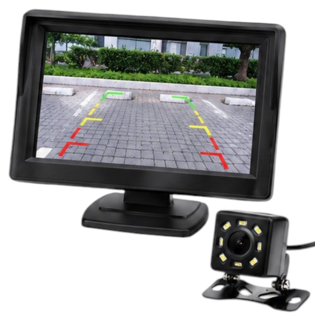 Cámara Reversa Auto + Monitor LCD 5" Visión Trasera