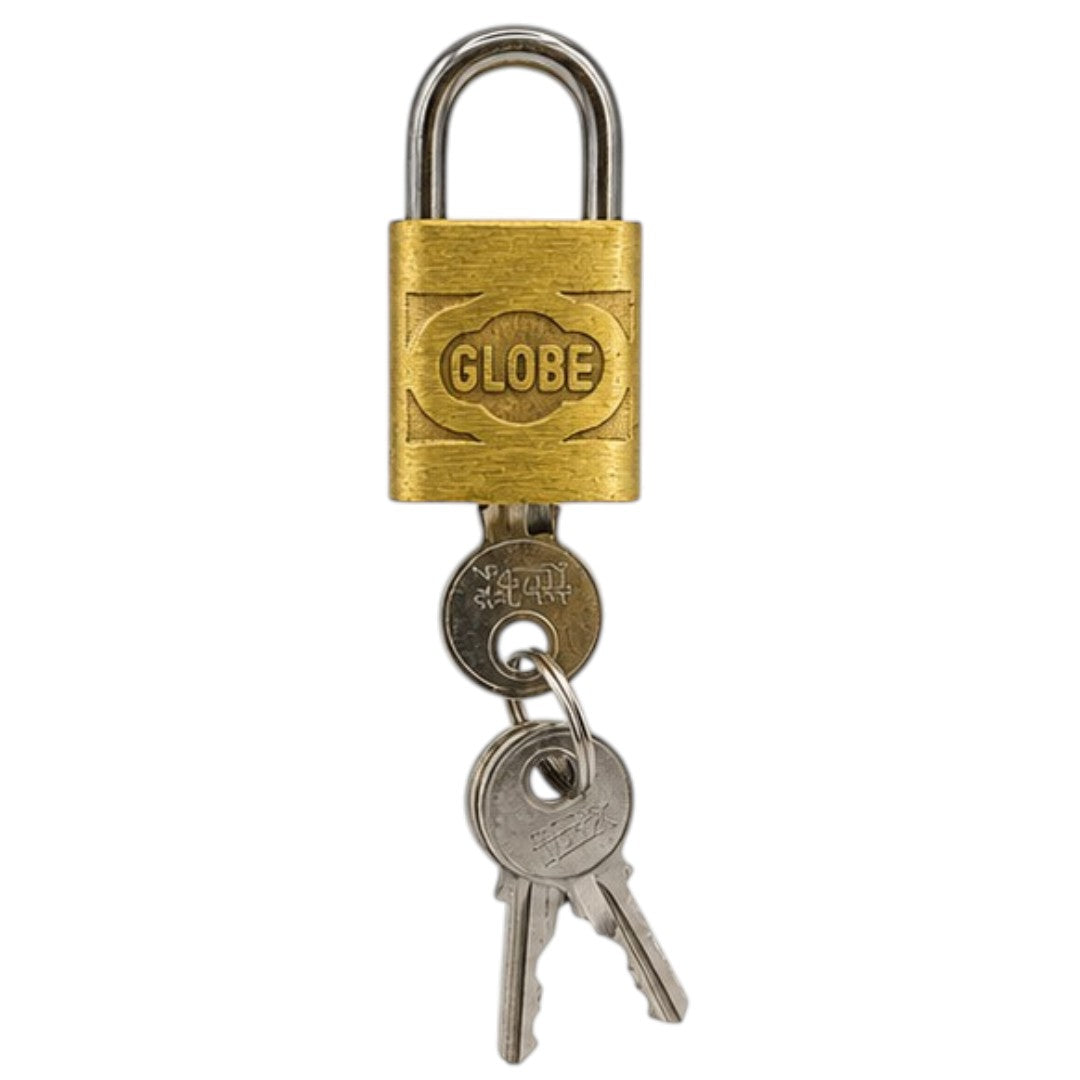 Candado Globe Industrial 20mm Bronce Acero Tranca Traba 3 Llaves