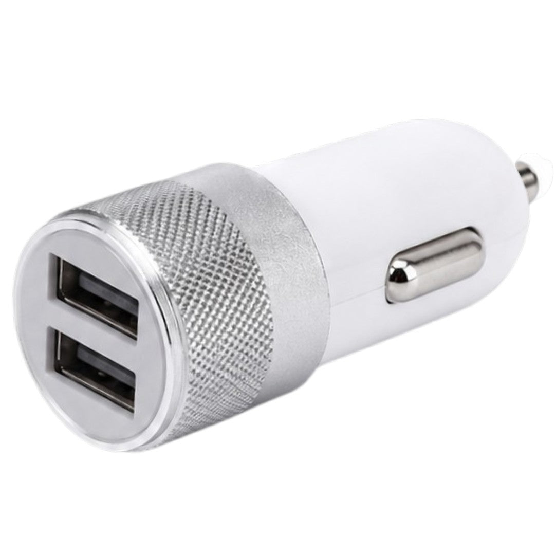 Cargador Auto USB 2 Puertos 2.1A Aluminio Universal