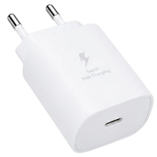 Cargador Tipo C  25W 3.0A Para Celular Ficha Fuente Blanco