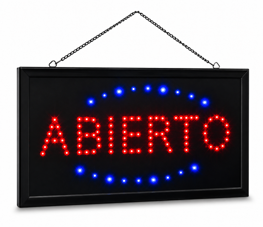 Cartel Abierto Led Panel Luminoso Luz Letrero Promocional 220v