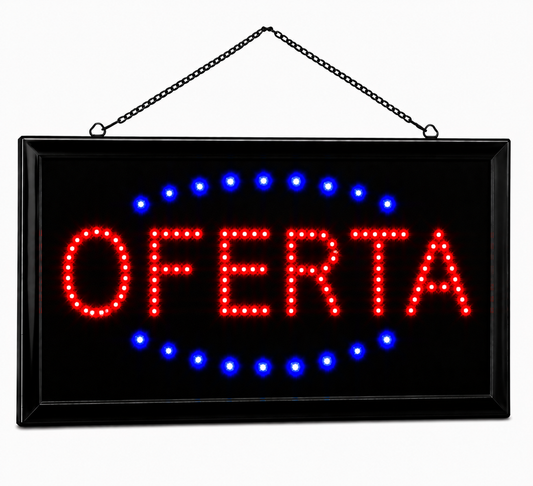 Cartel OFERTA Led Panel Luminoso Luz Letrero Promocional 220v