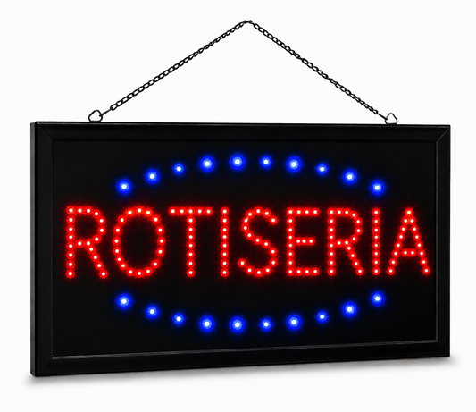 Cartel ROTISERIA Led Panel Luminoso Luz Letrero Promocional 220v